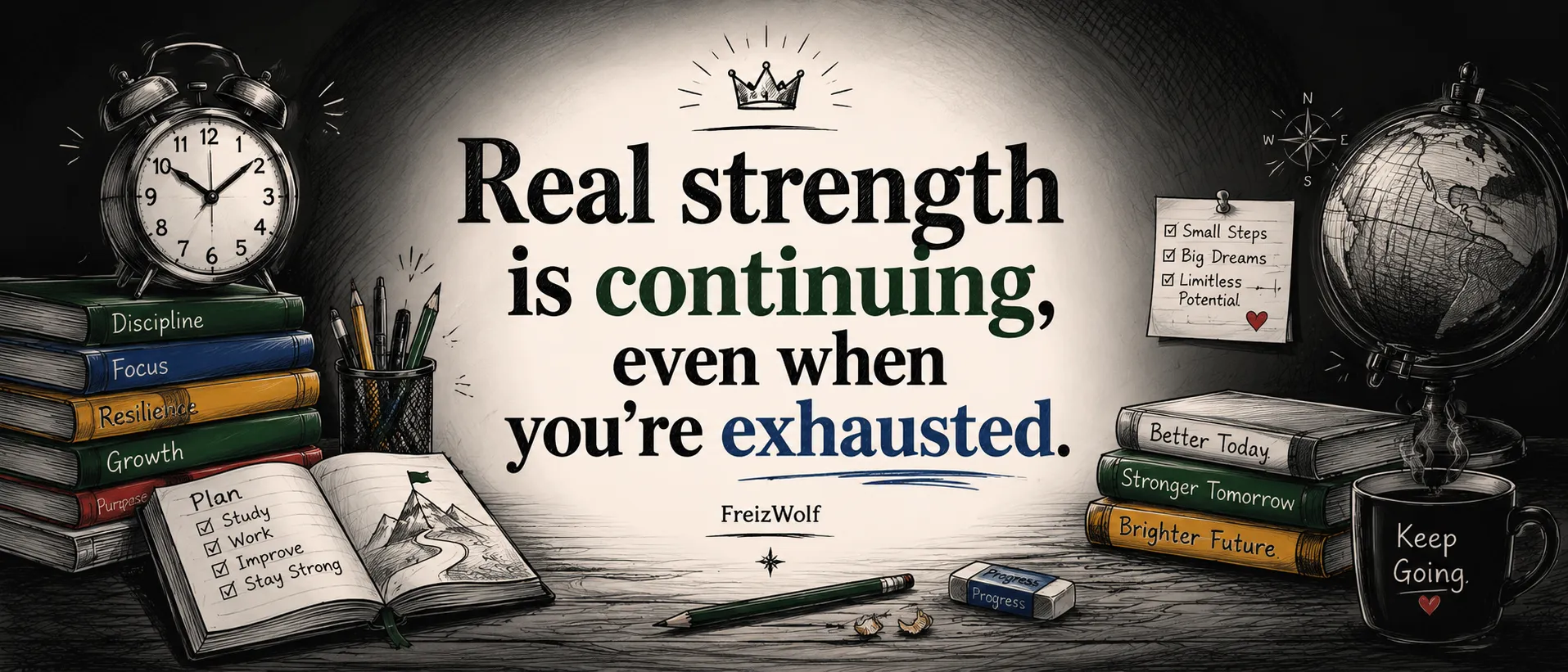 Real strength is continuing, even when you're exhausted