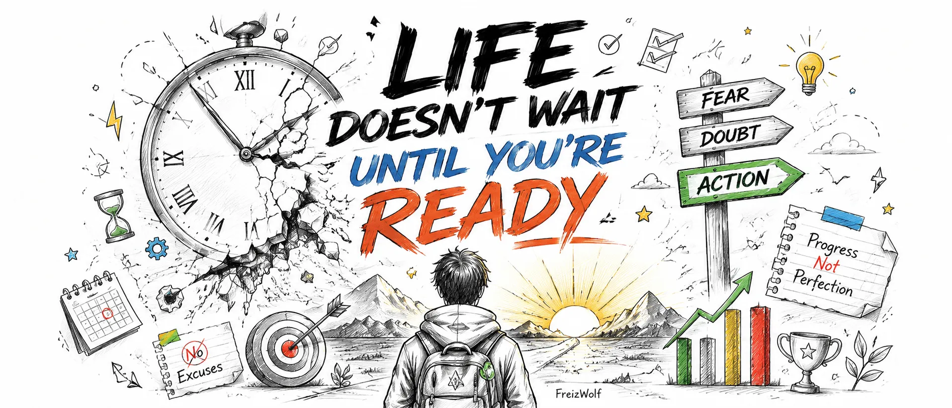 Life Doesn't Wait Until You're Ready Illustration