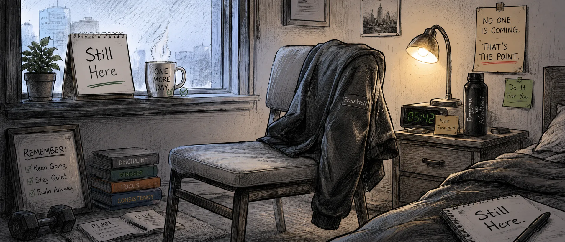 A quiet moment of resilience and facing difficult days alone
