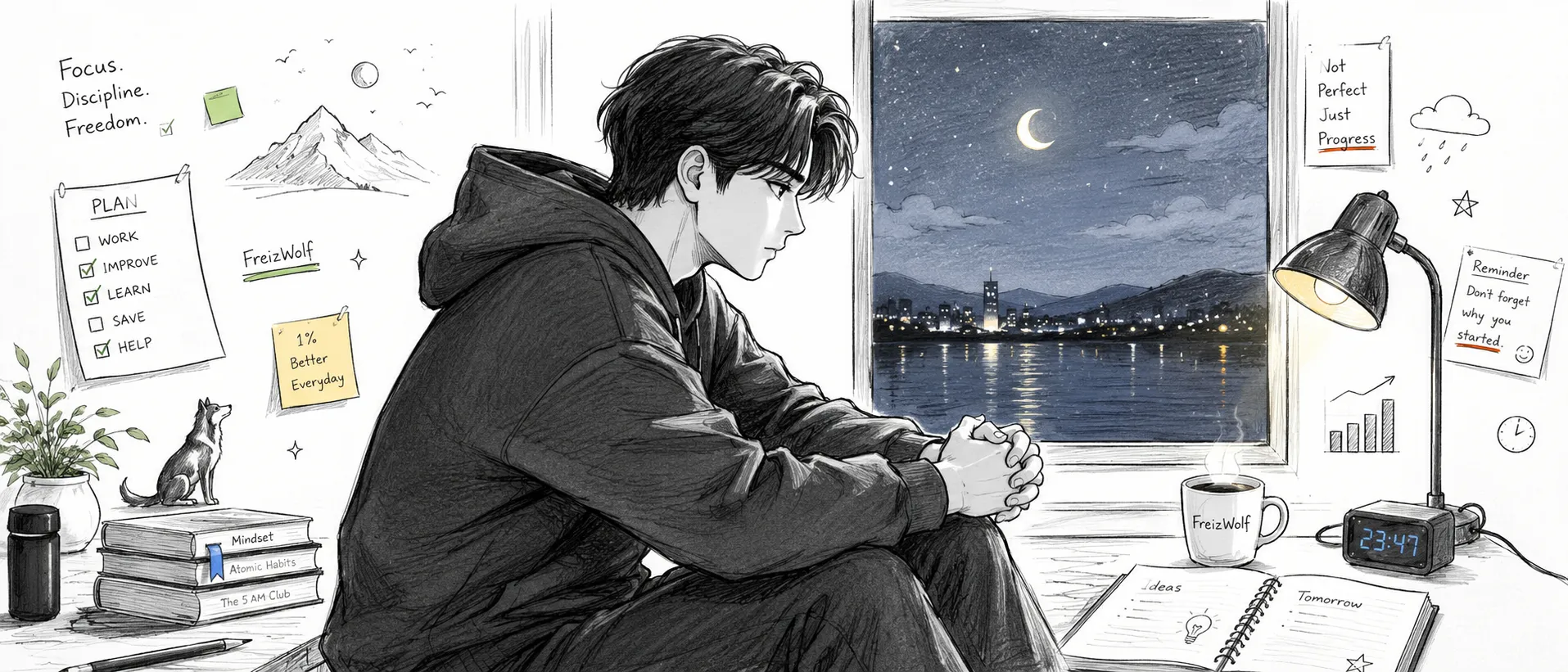 A quiet moment of reflection and inner struggle