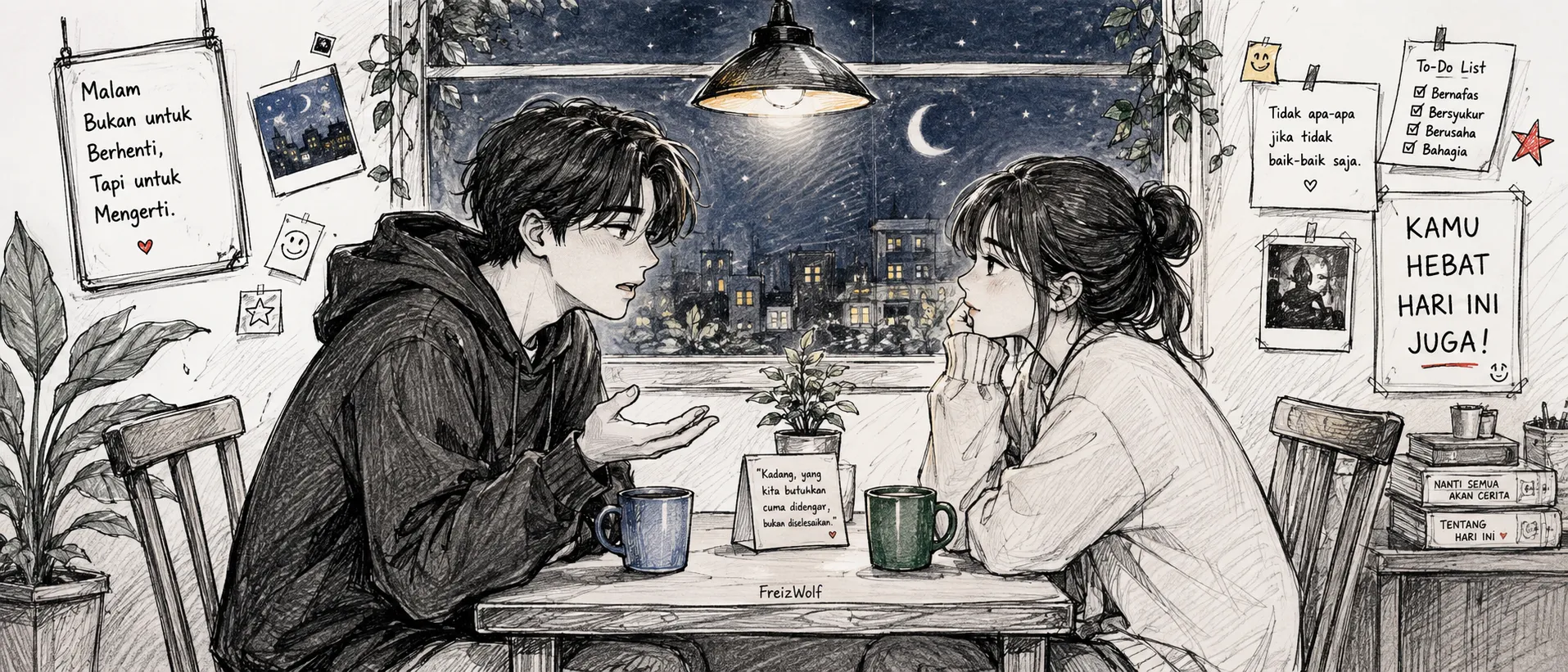 Two people having a quiet and meaningful conversation