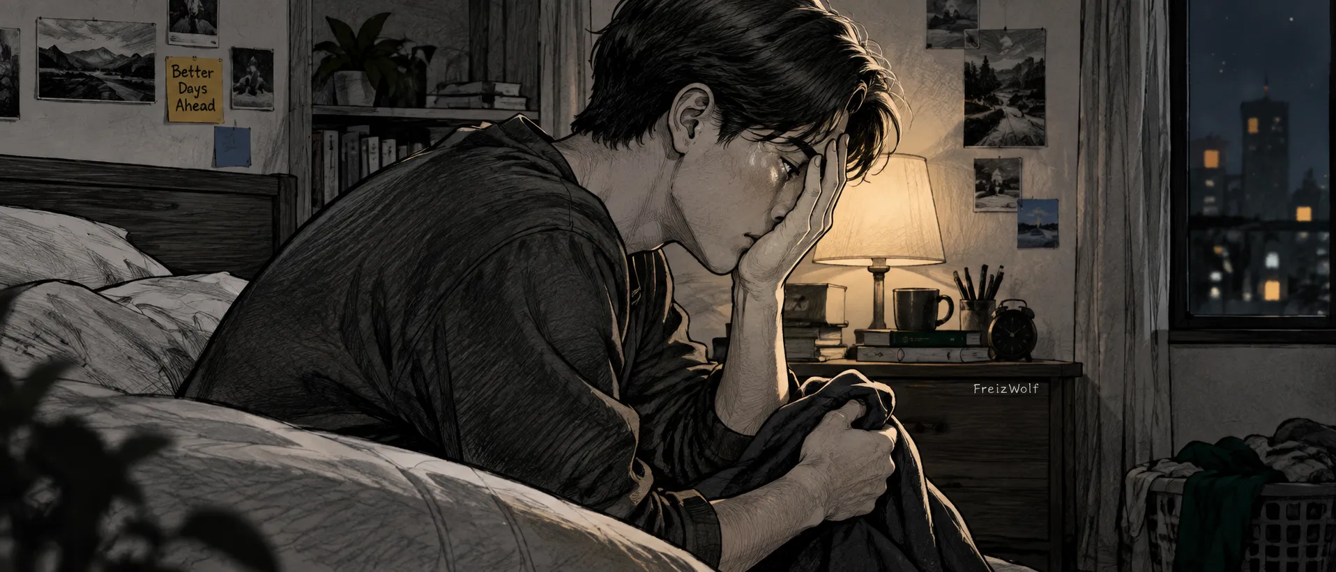 A quiet moment of reflection and emotional healing